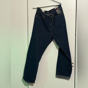 Levi's Wedgie Straight Dark Blue Straight Fit Jeans 33x28 button fly